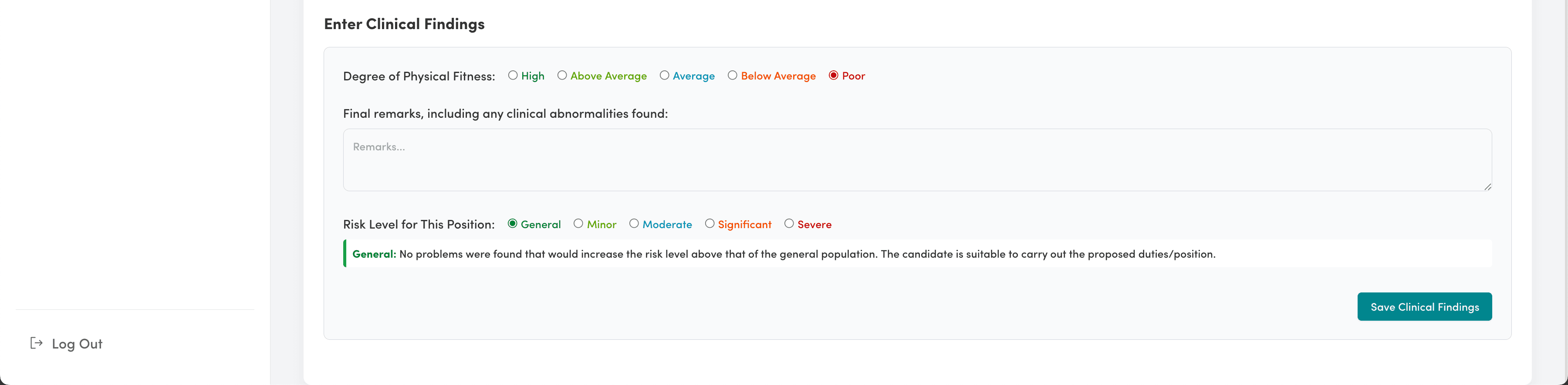Clinical assessment process in CMx Workmed